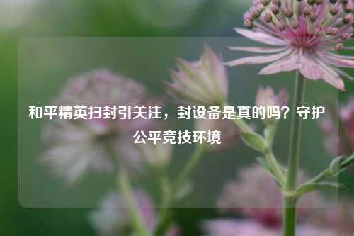 和平精英扫封引关注，封设备是真的吗？守护公平竞技环境
