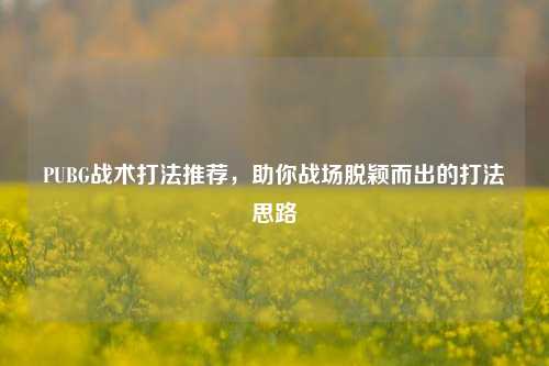 PUBG战术打法推荐，助你战场脱颖而出的打法思路