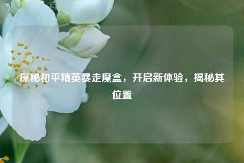 探秘和平精英暴走魔盒，开启新体验，揭秘其位置