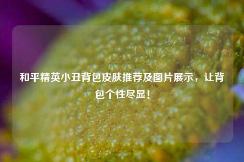 和平精英小丑背包皮肤推荐及图片展示，让背包个性尽显！