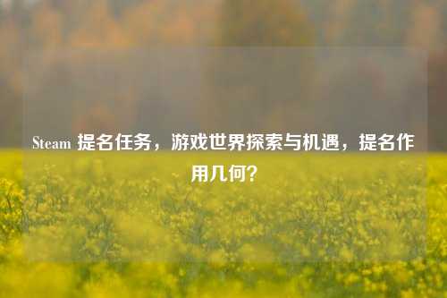 Steam 提名任务，游戏世界探索与机遇，提名作用几何？
