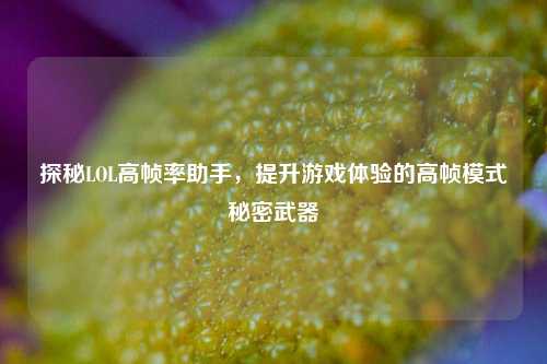 探秘LOL高帧率助手，提升游戏体验的高帧模式秘密武器