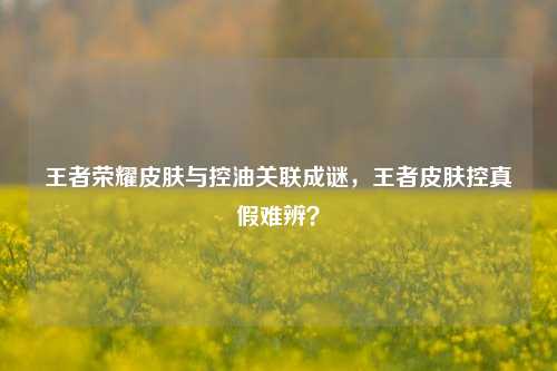 王者荣耀皮肤与控油关联成谜，王者皮肤控真假难辨？