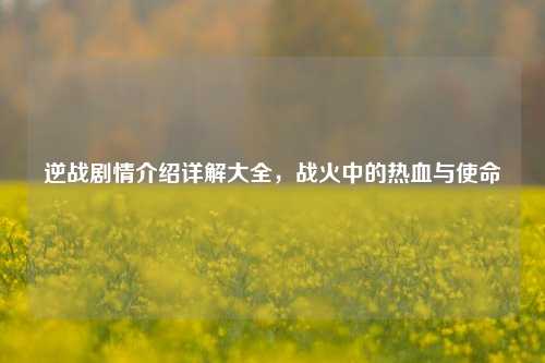逆战剧情介绍详解大全，战火中的热血与使命