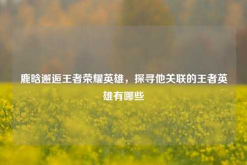 鹿晗邂逅王者荣耀英雄，探寻他关联的王者英雄有哪些