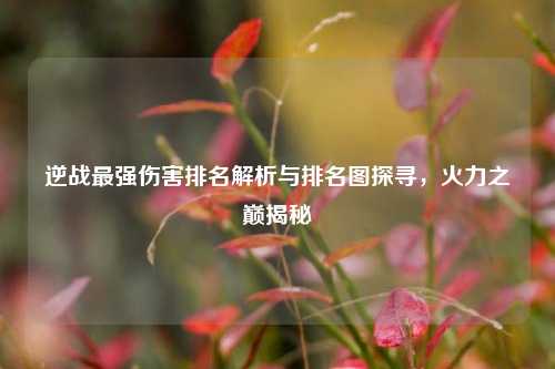 逆战最强伤害排名解析与排名图探寻，火力之巅揭秘