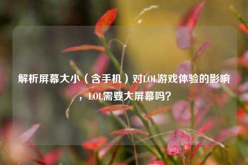 解析屏幕大小（含手机）对LOL游戏体验的影响，LOL需要大屏幕吗？