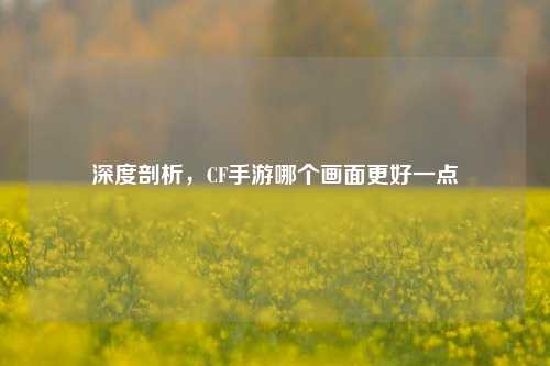 深度剖析，CF手游哪个画面更好一点